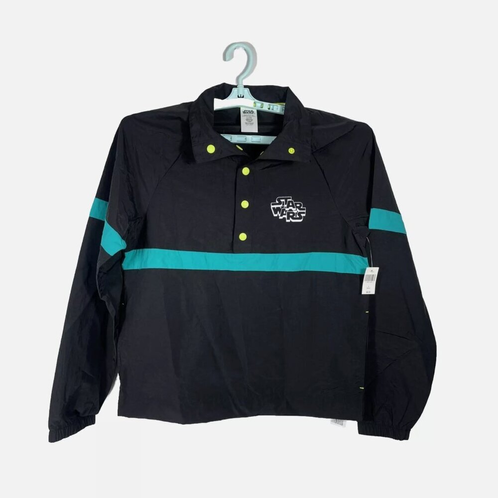Disney Star Wars Galaxy Edge Rebel Leader Windbreaker Jacket Mens Small Black